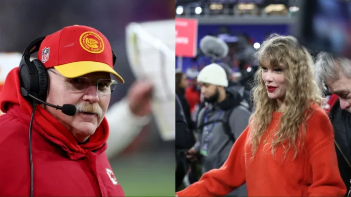 This image is about Taylor Swift and Andy Reid